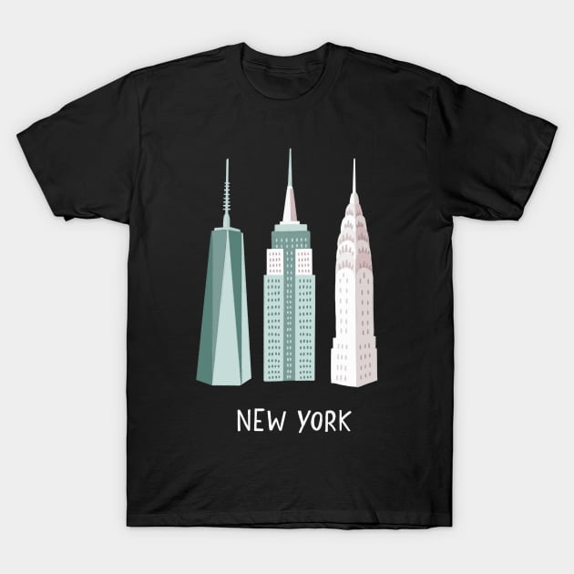 New York City skyscrapers T-Shirt by Valeria Frustaci 